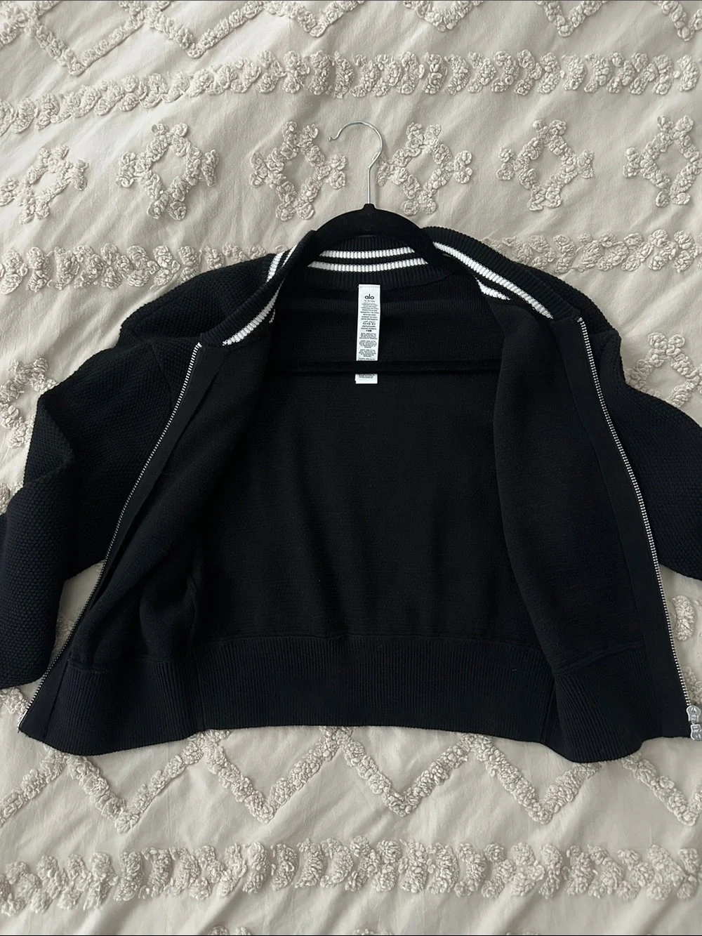 ALO Tennis Club Sweater-Knit Full-Zip Cropped Jacket Size S NWOT